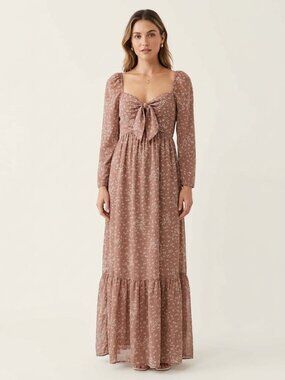 Lush mauve ditsy floral maxi dress, size L